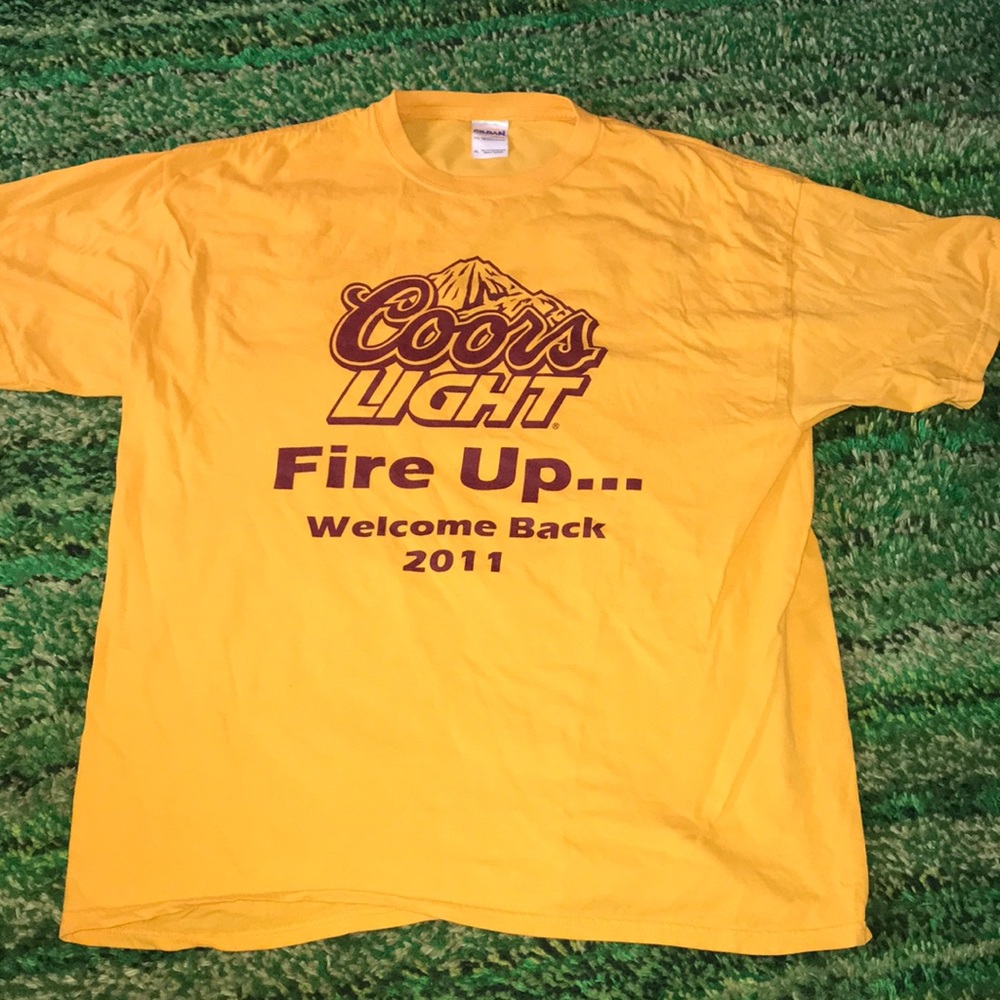 Central Michigan Chippewas 2011 Gildan Yellow Coors Light 'Fire Up' Graphic Tee